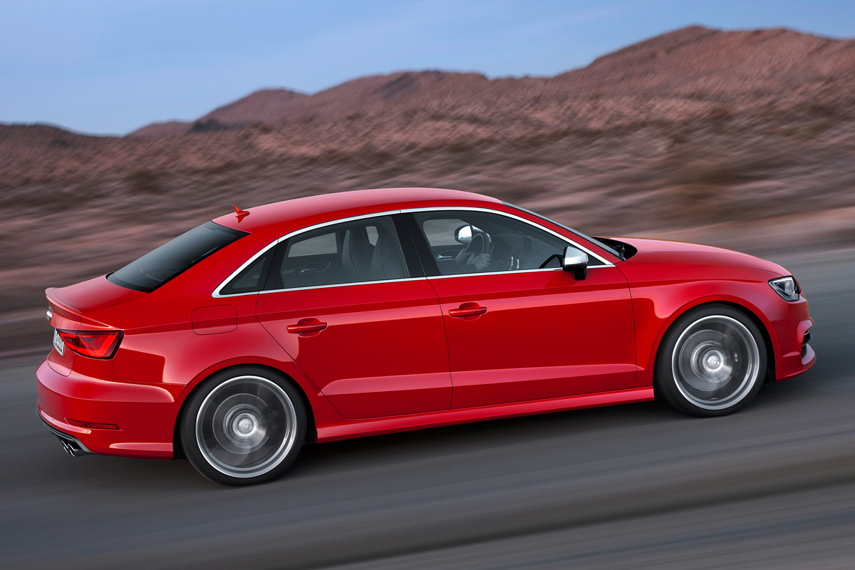 Audi S3 Saloon red side profile