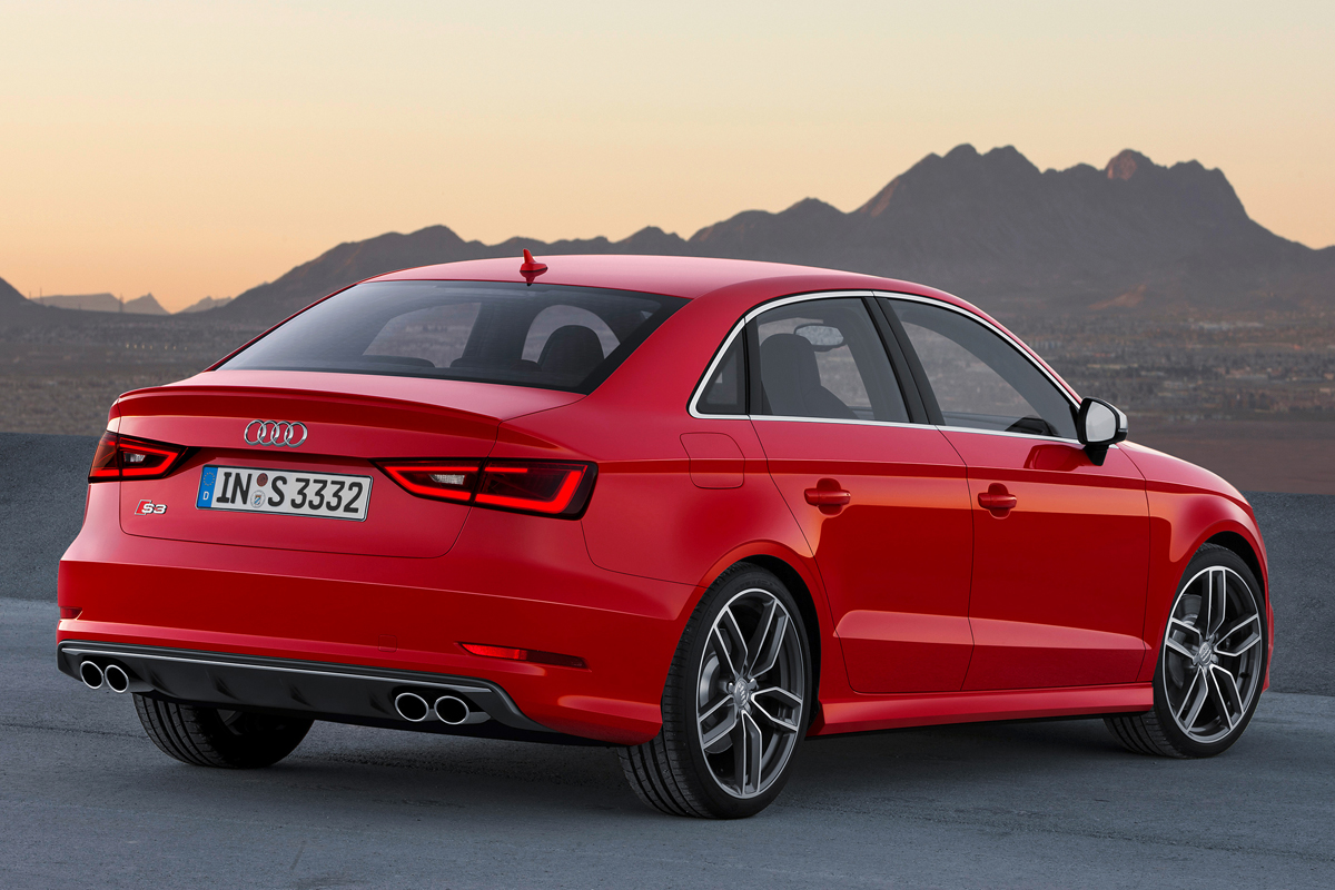 Audi S3 Saloon red rear view