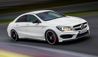 Mercedes-Benz CLA45 AMG white on track