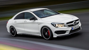 Mercedes-Benz CLA45 AMG white on track