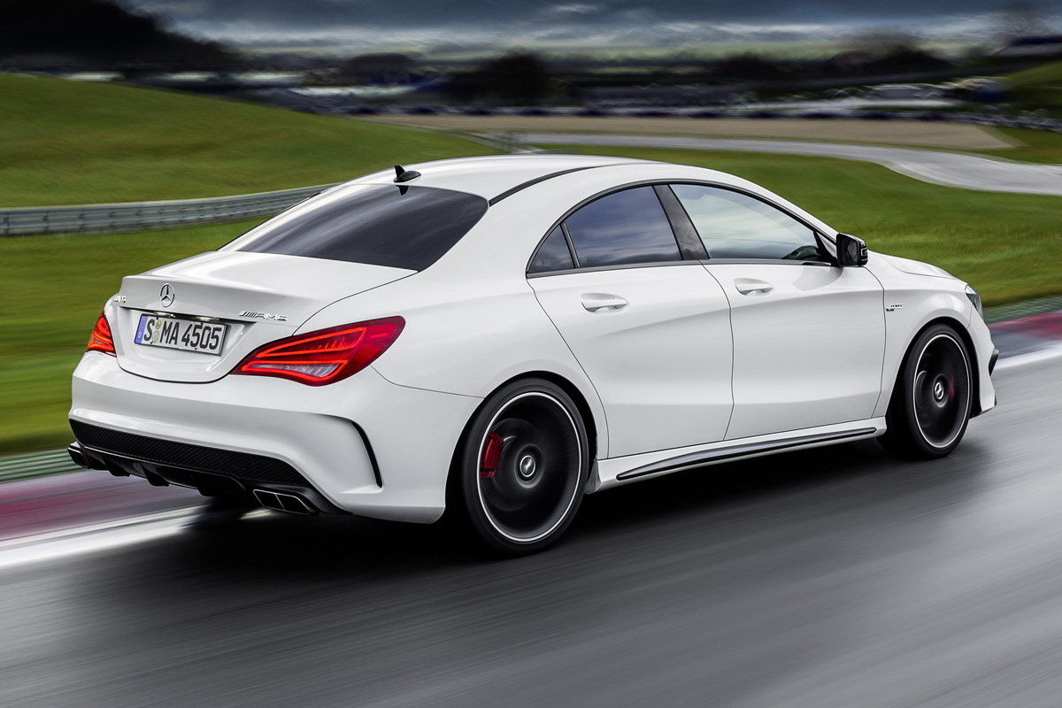 Mercedes-Benz CLA45 AMG white rear view