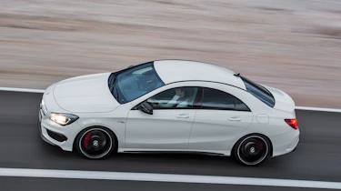 Mercedes-Benz CLA45 AMG white side profile