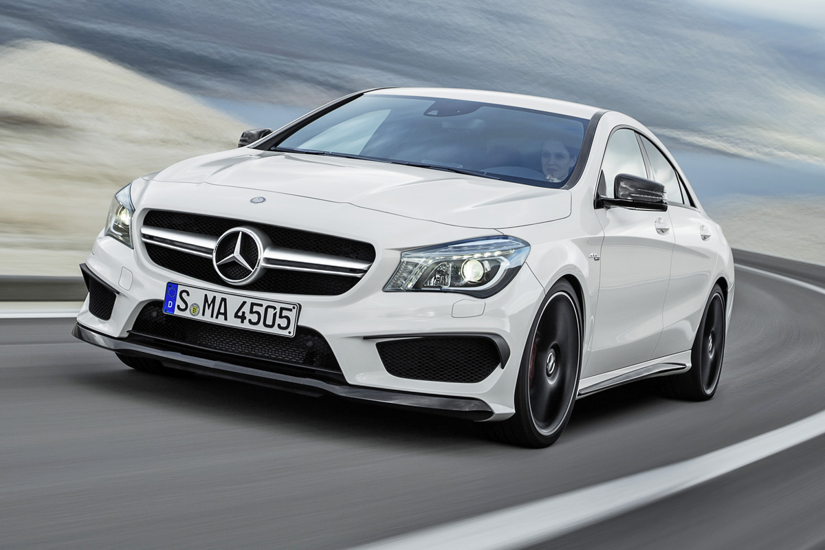 Mercedes-Benz CLA45 AMG white front view