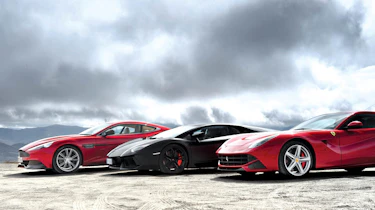 Ferrari F12 v Lamborghini Aventador v Aston Martin Vanquish video
