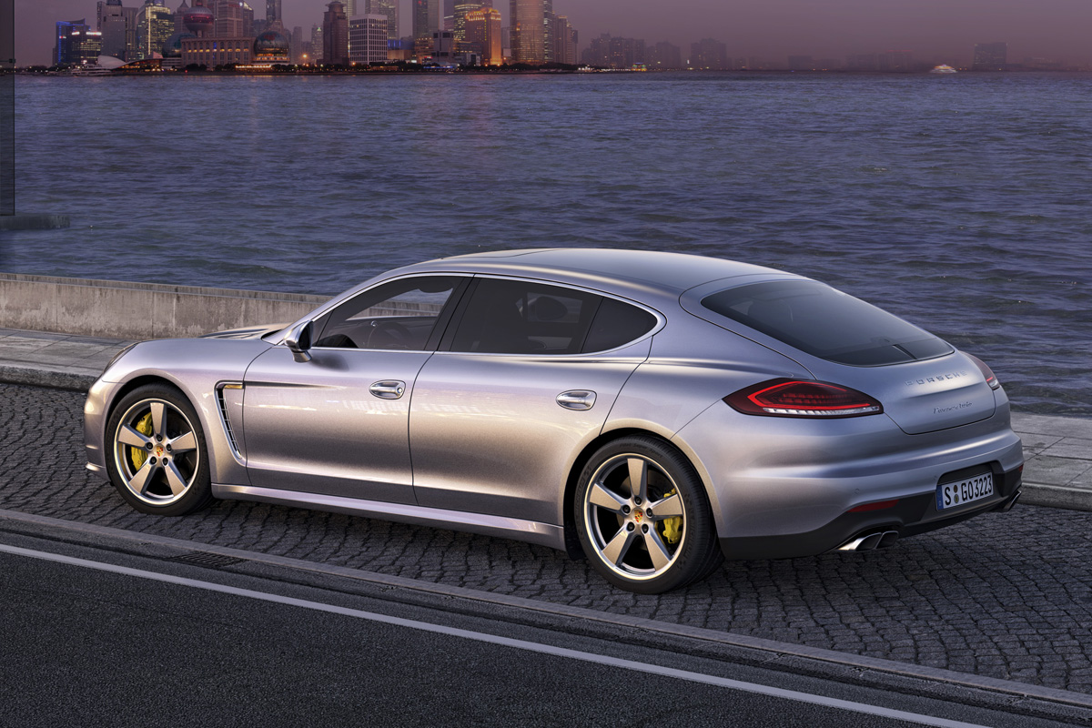 New Porsche Panamera Turbo rear silver