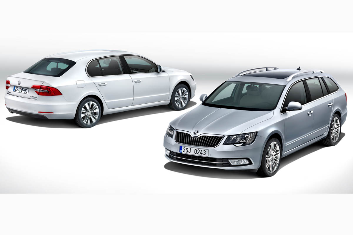 2014 Skoda Superb saloon white estate grey