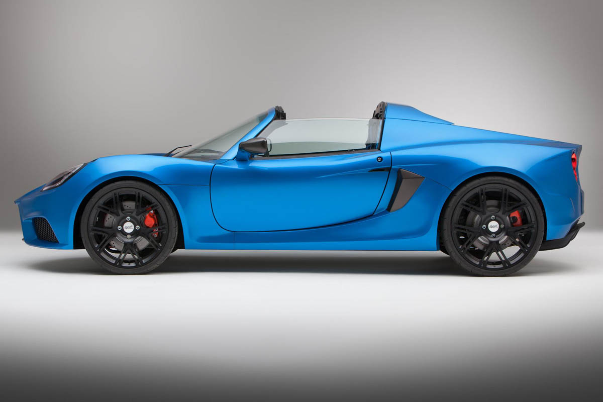 Detroit Electric sports car Lotus Elise blue