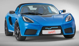 Detroit Electric sports car Lotus Elise blue front