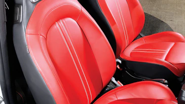 Abarth 500 red leather seats