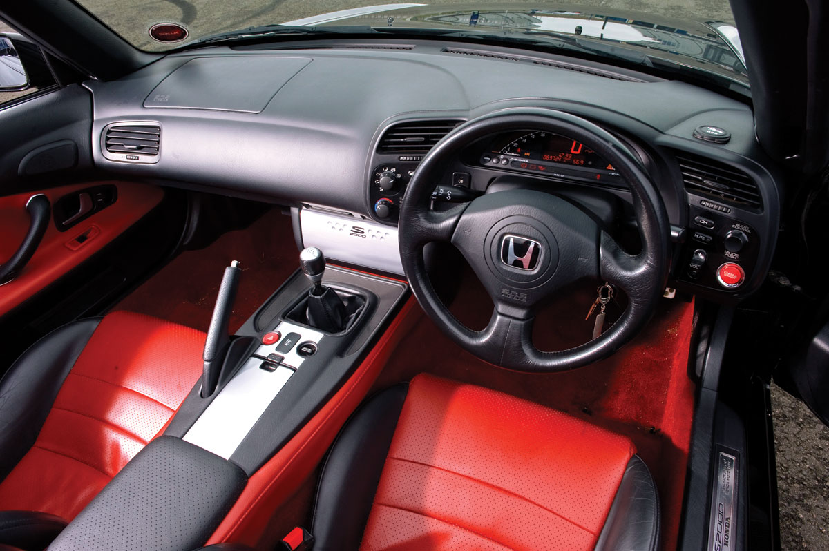 Honda S2000 red leather interior