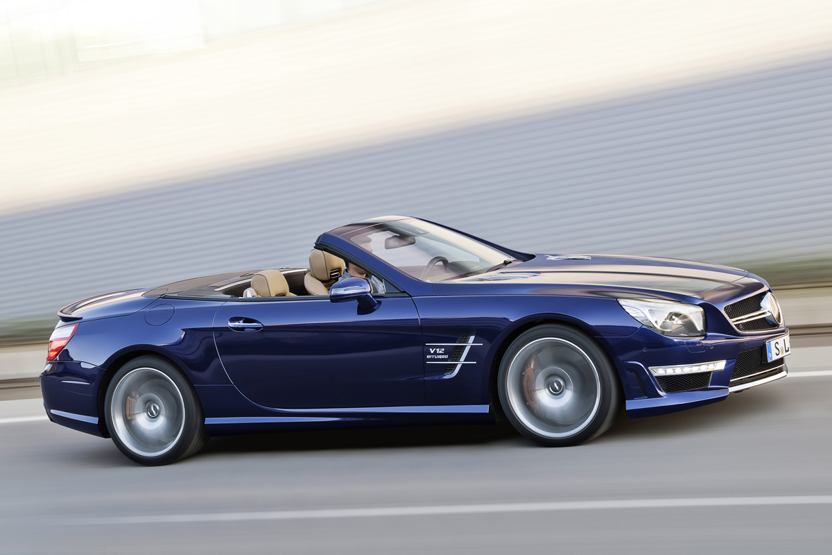 2013 Mercedes SL65 AMG side profile roof down