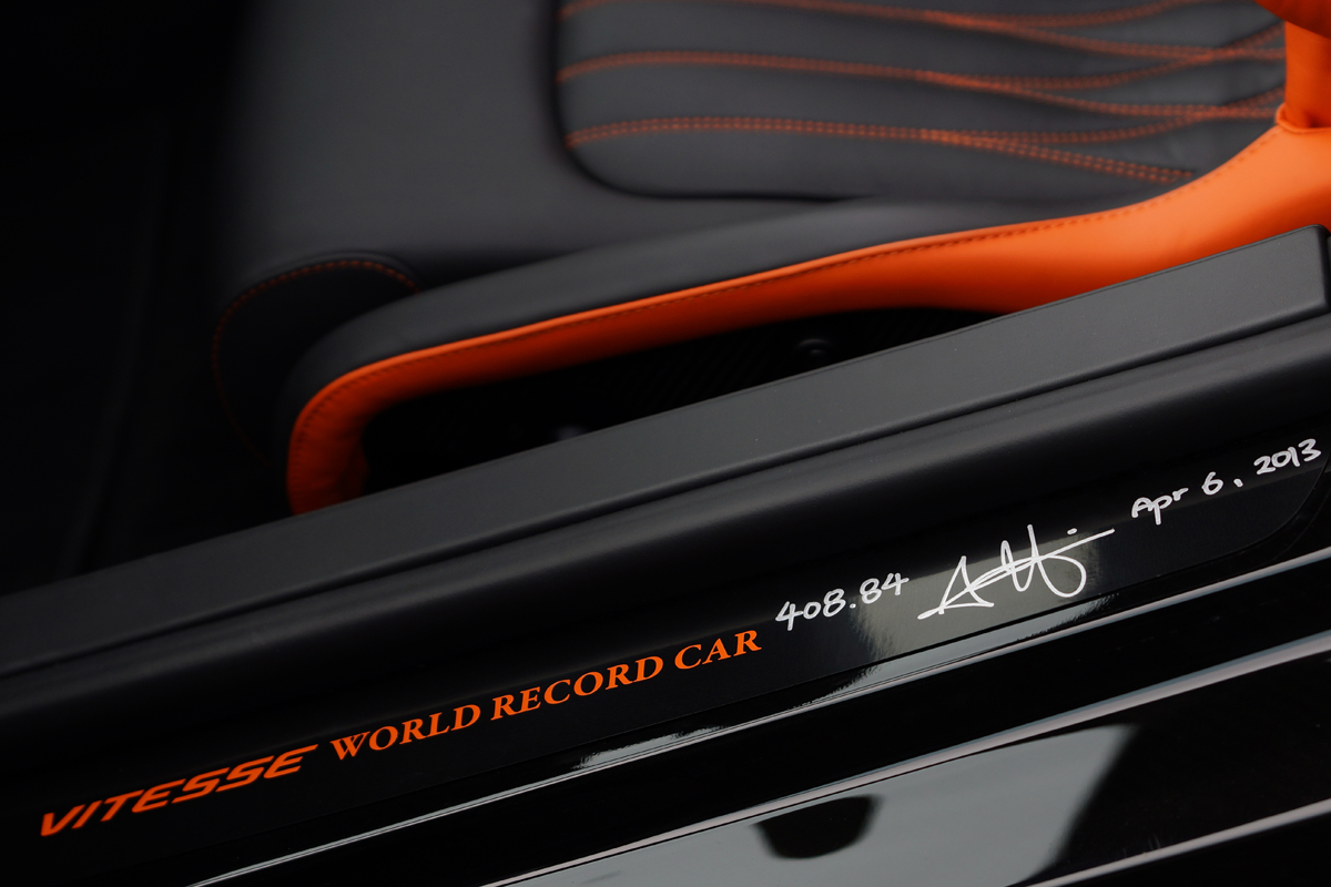 Bugatti Veyron Grand Sport Vitesse world record signed kick plate