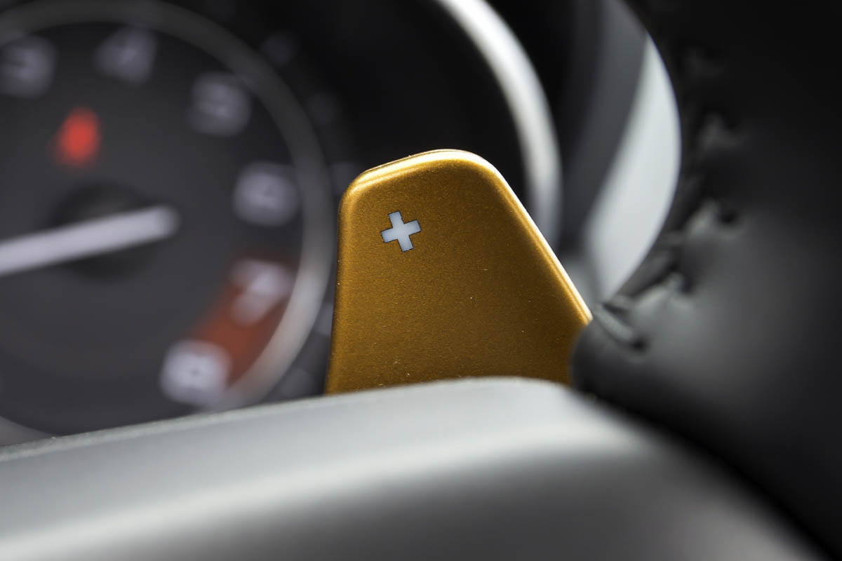 2013 Jaguar F-type V6 S copper paddle shift lever