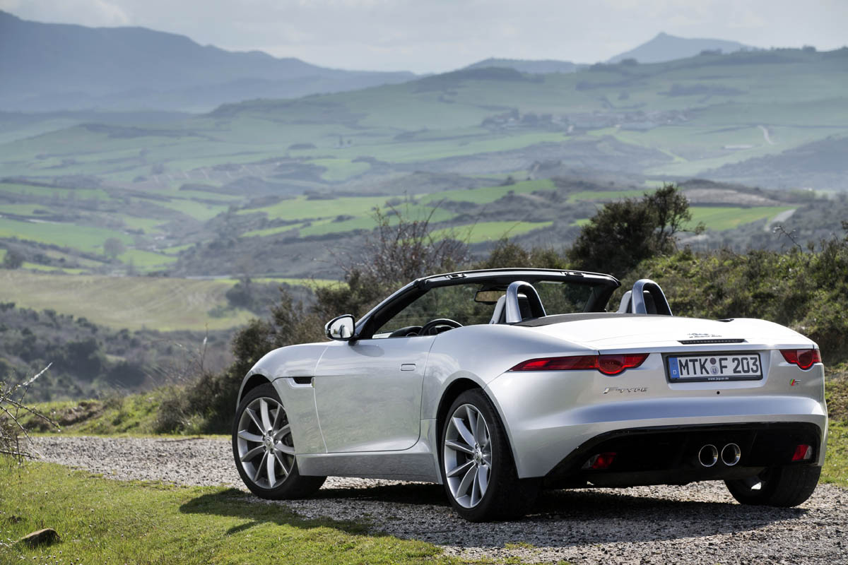 2013 Jaguar F-type V6 S roof down scenery
