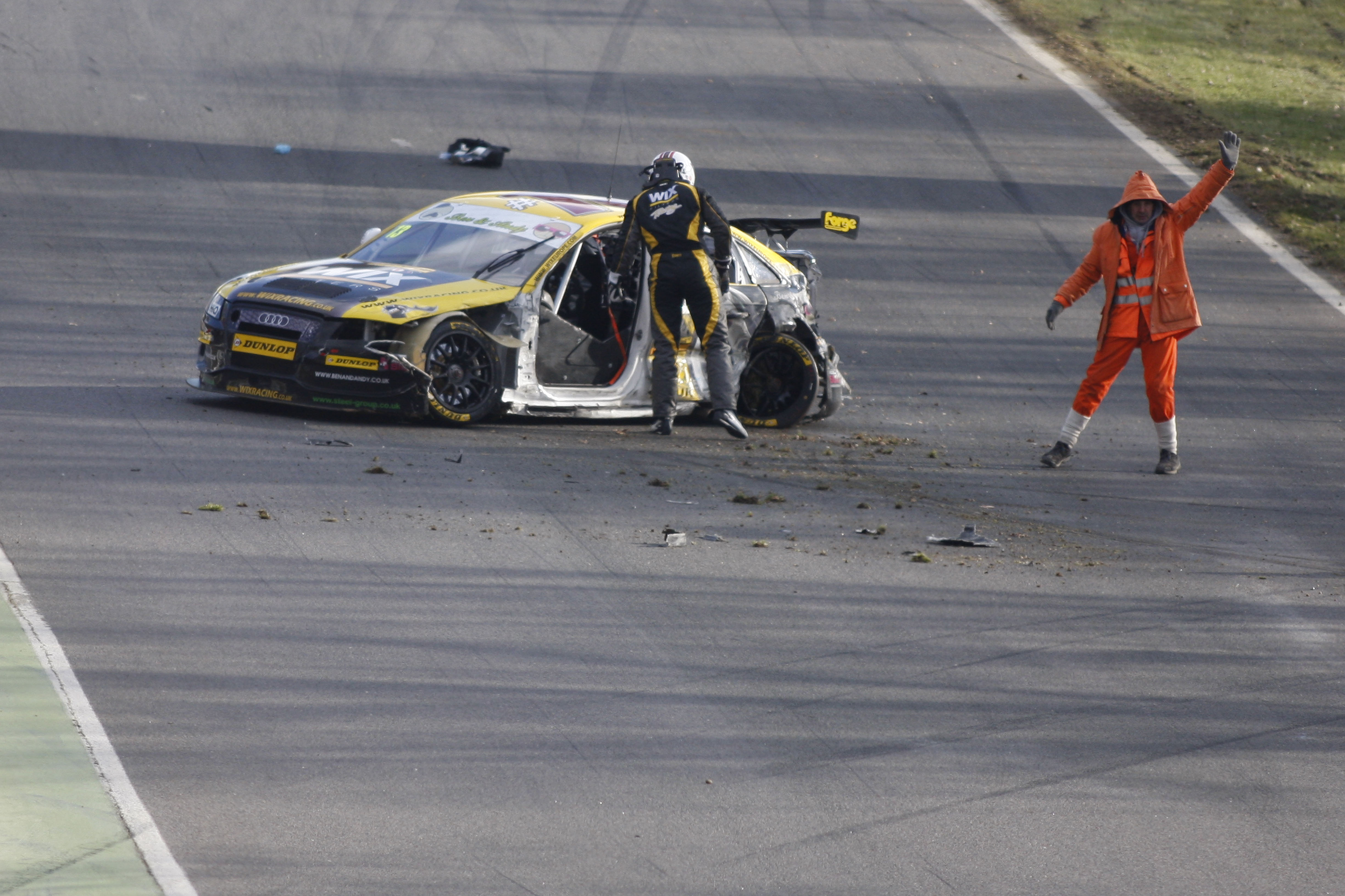 British Touring Cars Rob Austin Audi A4 crash