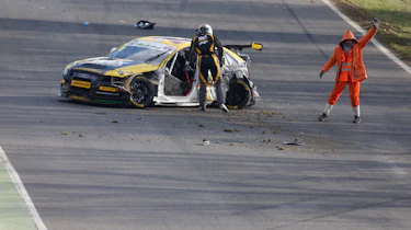 British Touring Cars Rob Austin Audi A4 crash