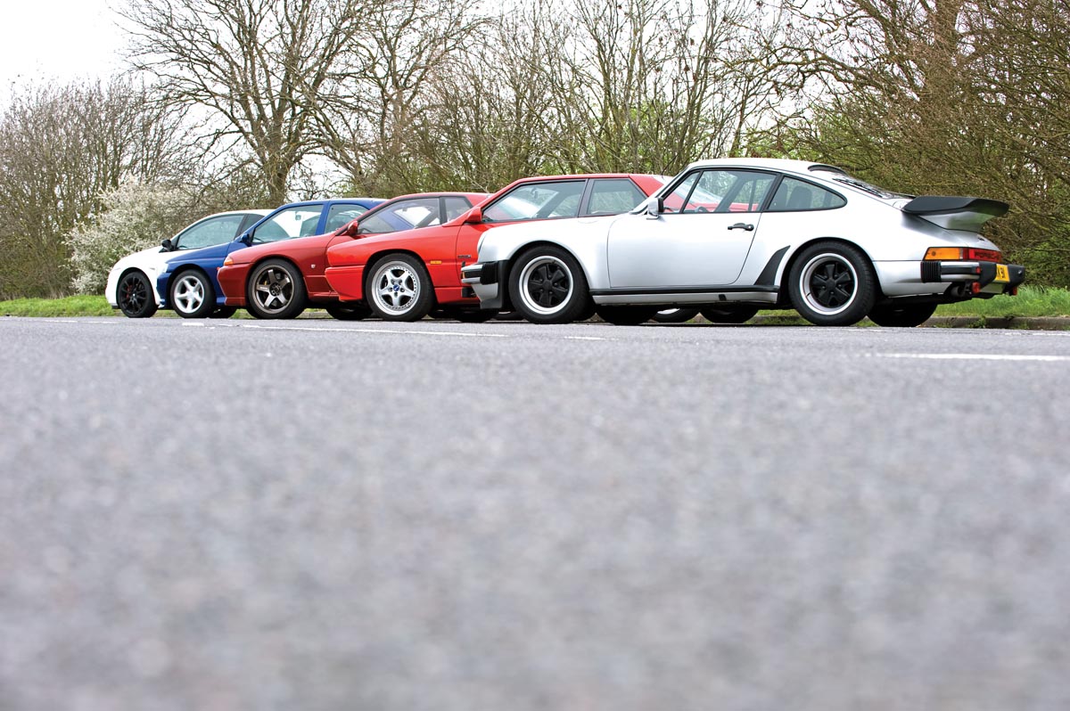 Escort Cosworth vs 911 Turbo, Skyline GT-R, Megane R26.R and Maserati Ghibli