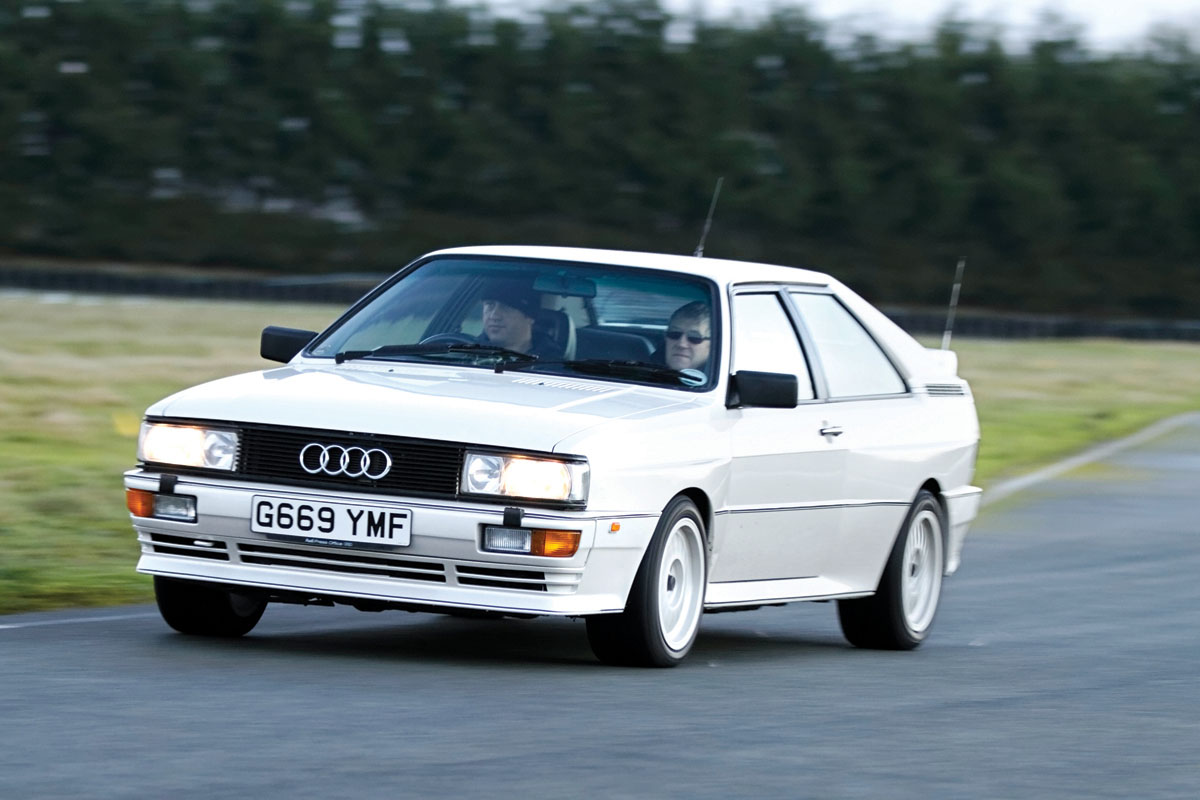 Audi quattro 20v cornering white