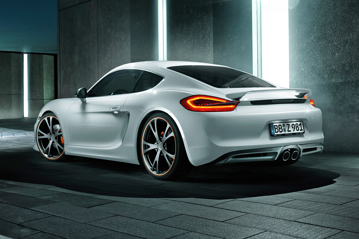 Techart tunes mk2 Porsche Cayman white rear