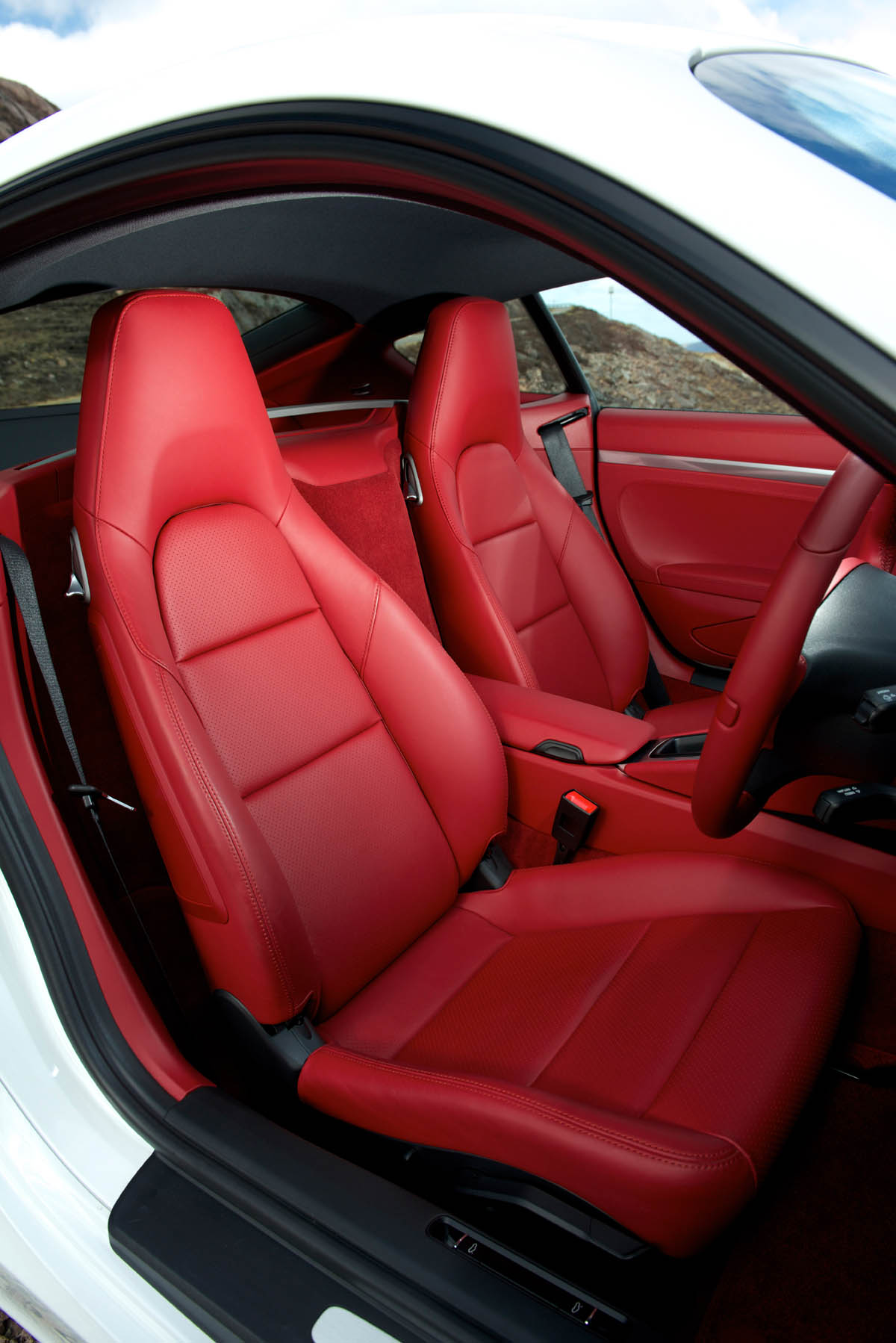 2013 Porsche Cayman read leather sports seat