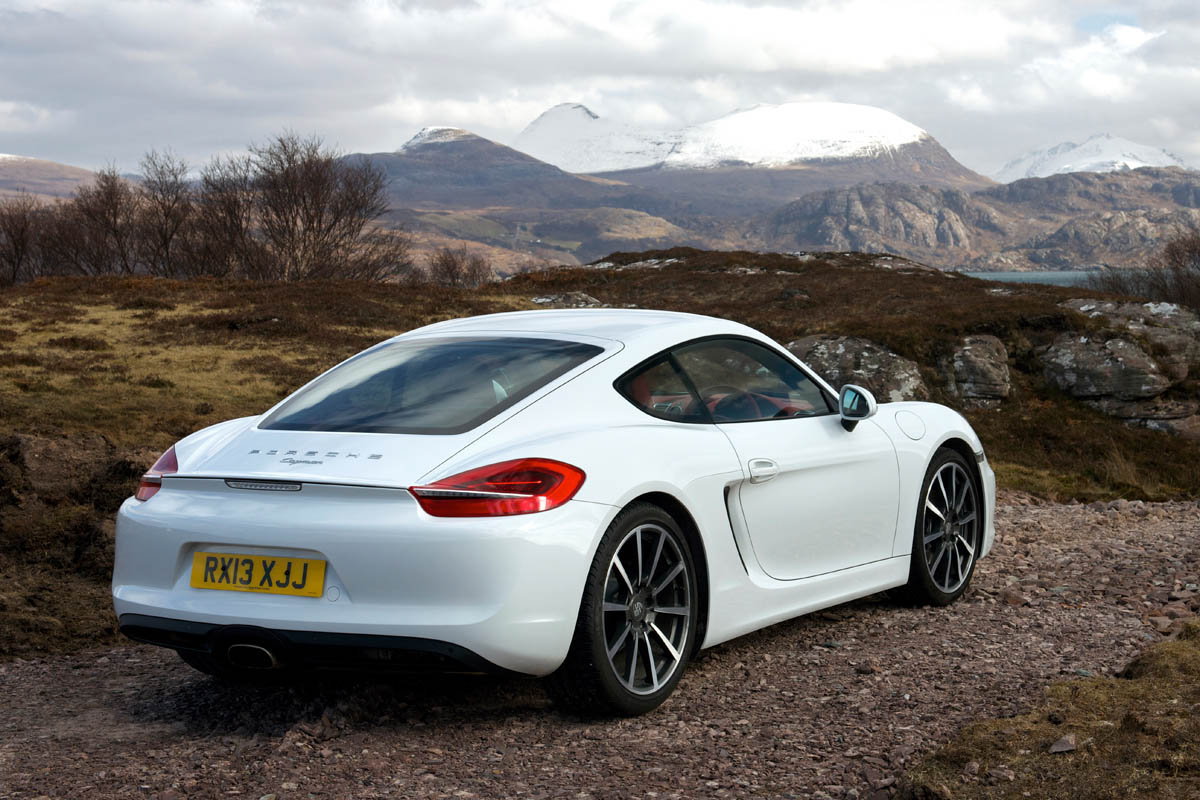 2013 Porsche Cayman white rear