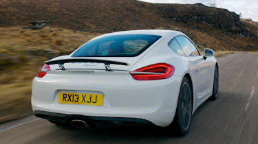 2013 Porsche Cayman white rear spoiler