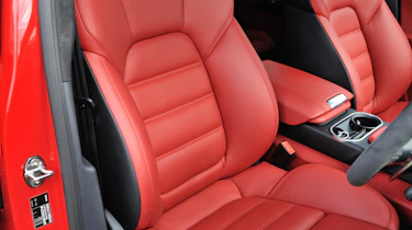 2013 Porsche Cayenne Turbo S red leather sports seat