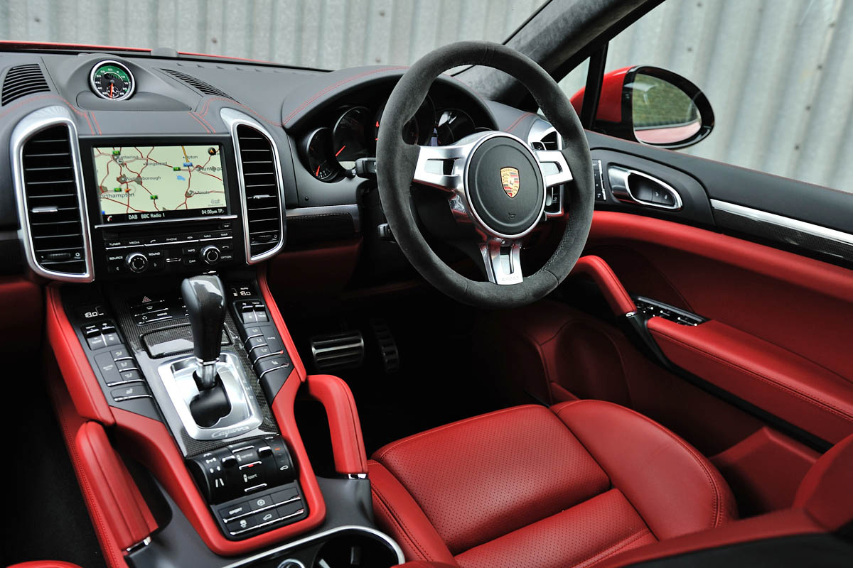 2013 Porsche Cayenne Turbo S interior dashboard red leather