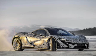 McLaren P1 ice driving video slide