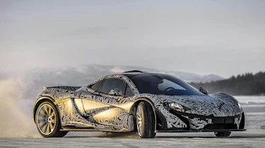 McLaren P1 ice driving video slide