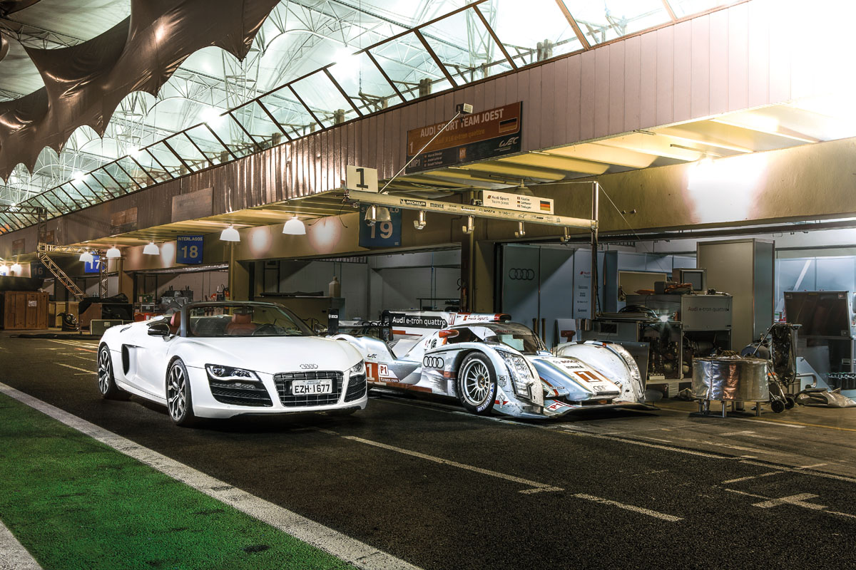 Audi R8 V10 Spider and R18 racer