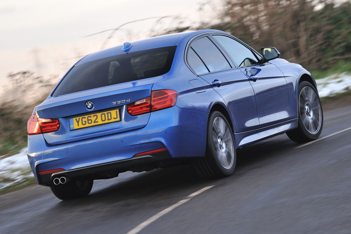 2013 BMW 330d M Sport blue rear
