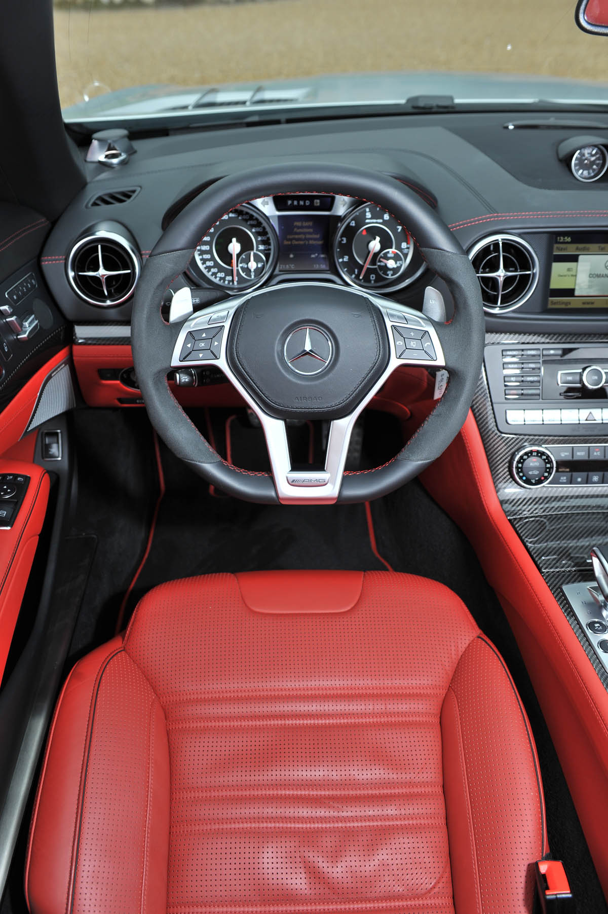 2013 Mercedes SL63 AMG red leather seat interior dashboard
