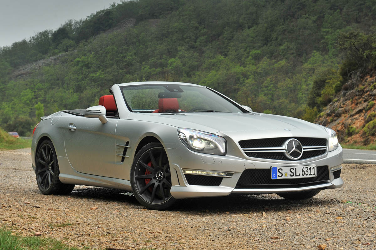 2013 Mercedes SL63 AMG roof down