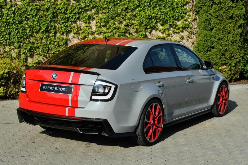 Skoda Rapid Sport concept car red and grey