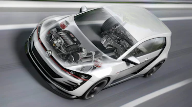496bhp VW Golf Design Vision GTI cutaway engine illustration