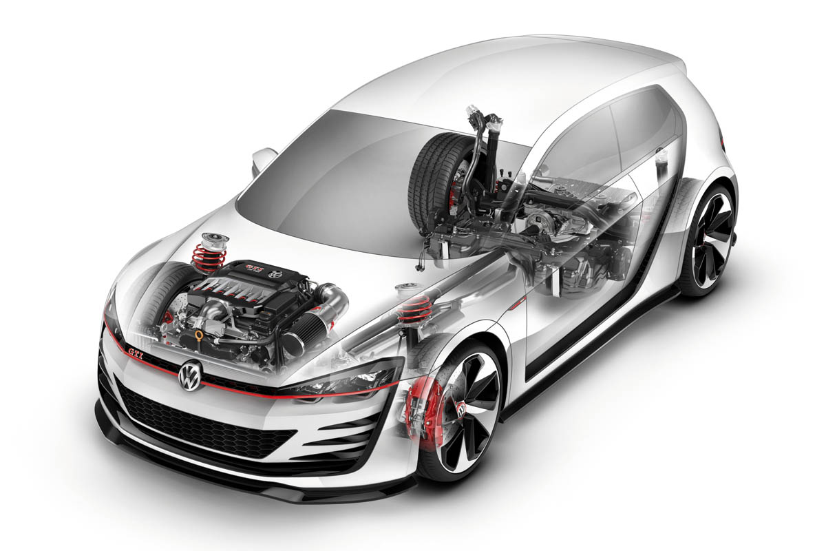 496bhp VW Golf Design Vision GTI cutaway