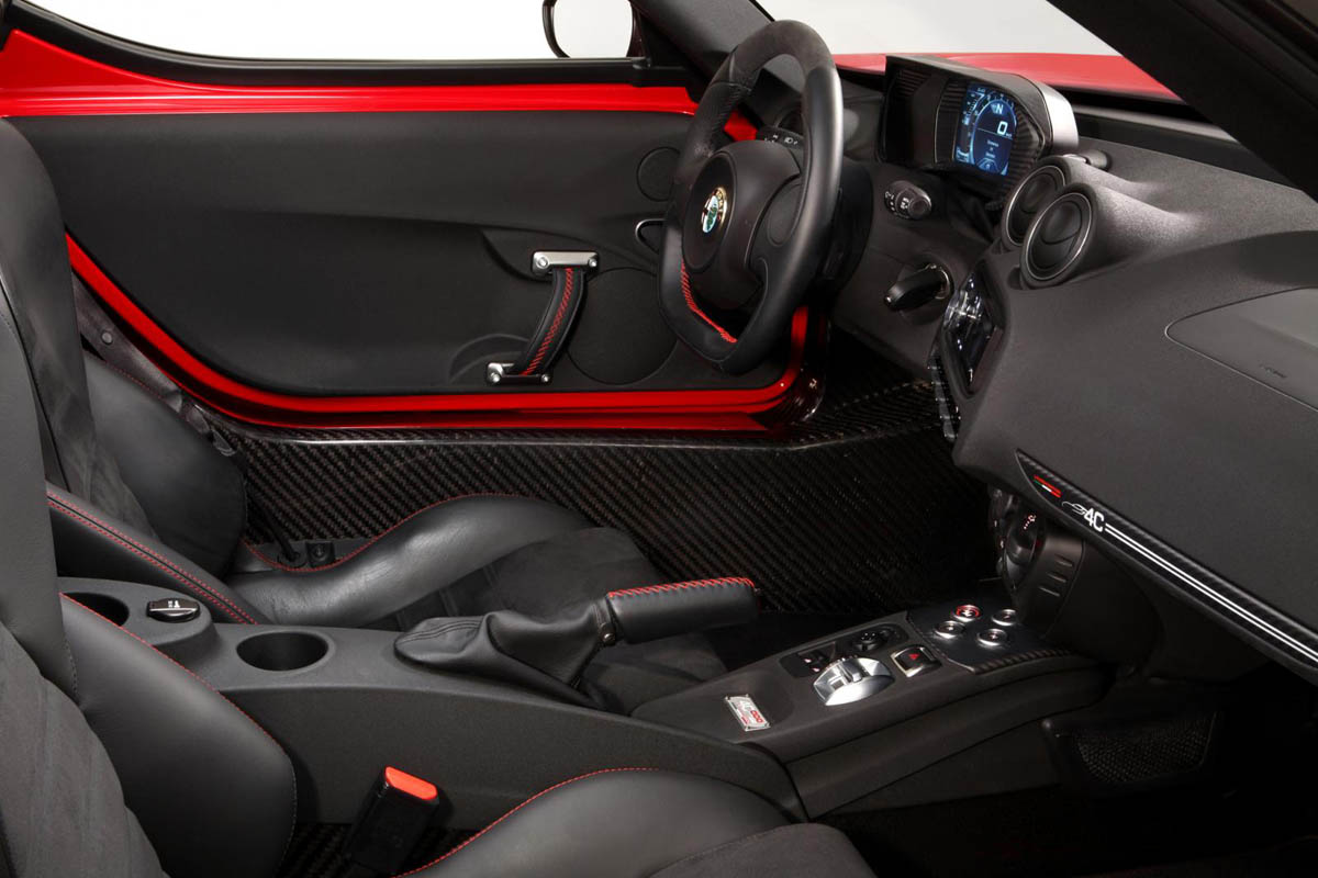 Alfa Romeo 4C Launch Edition black and red interior