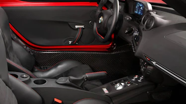 Alfa Romeo 4C Launch Edition black and red interior