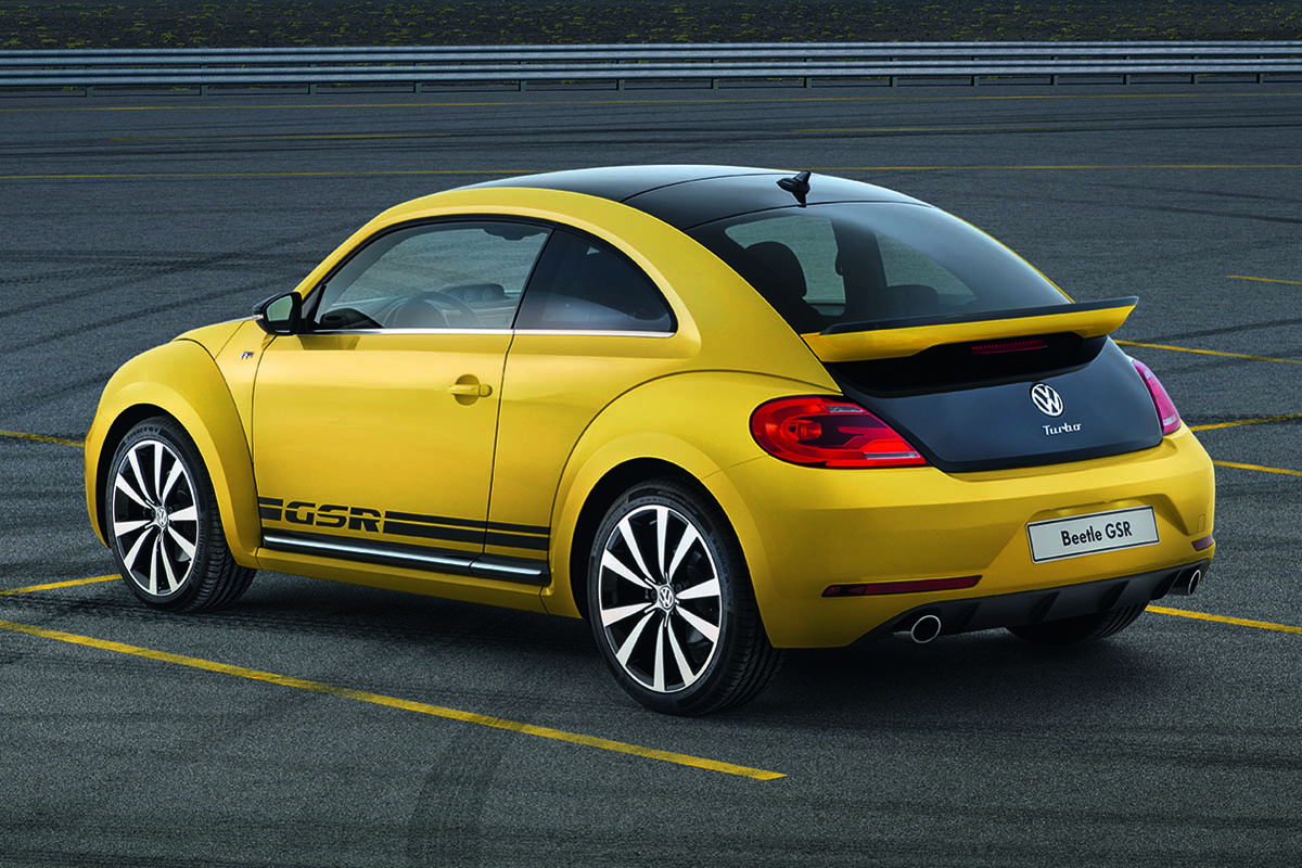New Volkswagen Beetle GSR black and yellow rear