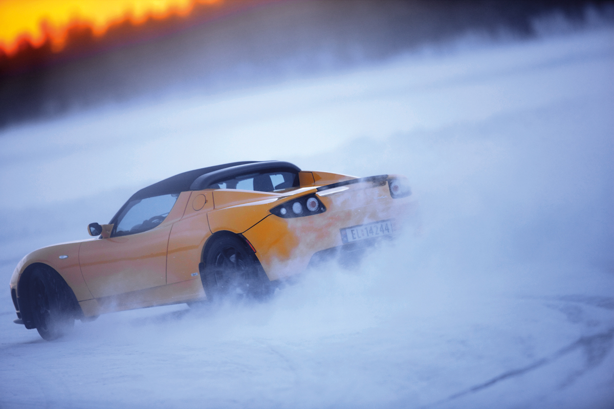 Tesla on Ice driving