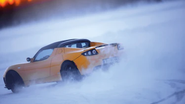Tesla on Ice driving