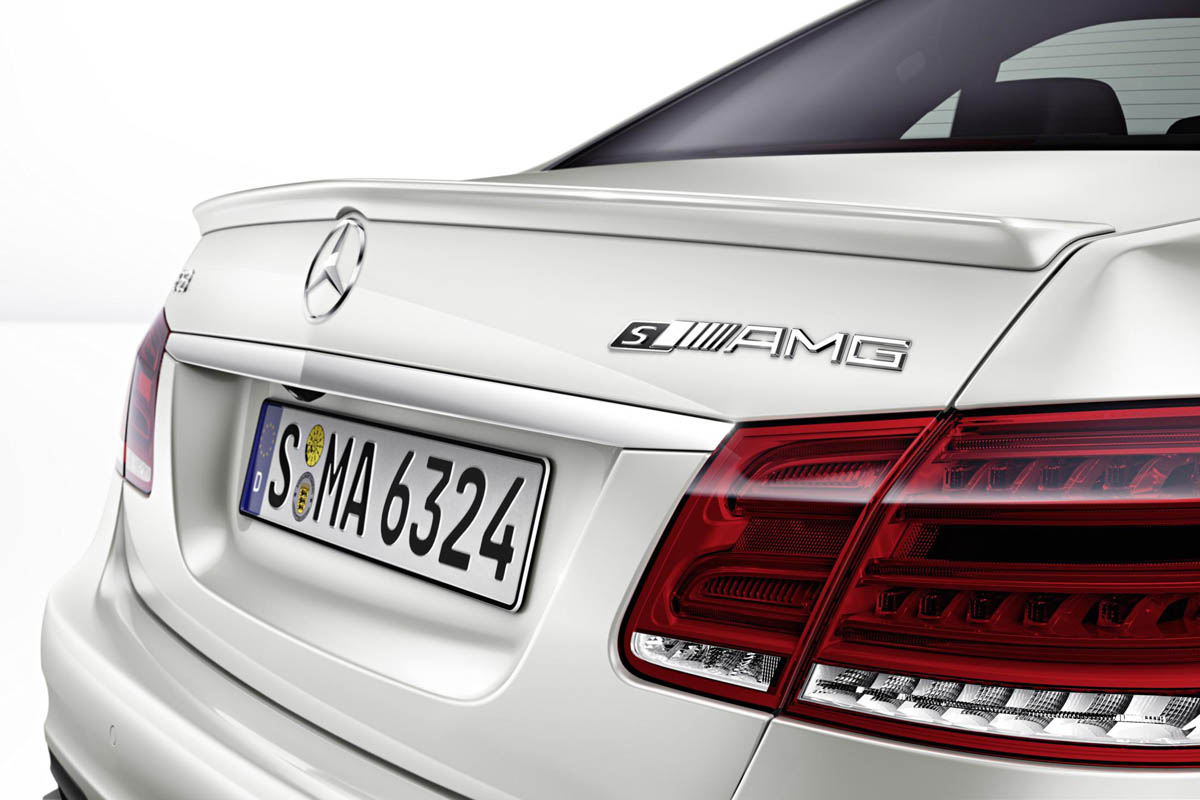 2013 Mercedes E63 AMG S Model rear spoiler boot badge