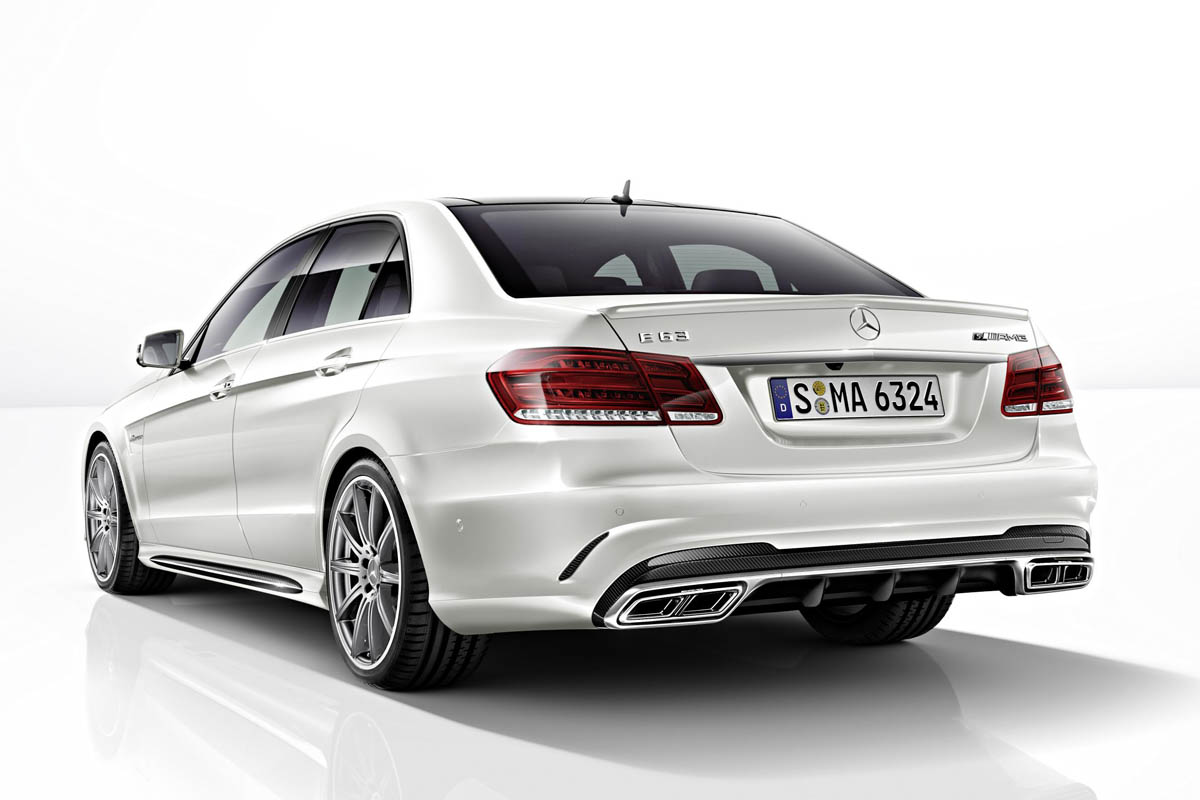 2013 Mercedes E63 AMG S Model saloon rear white