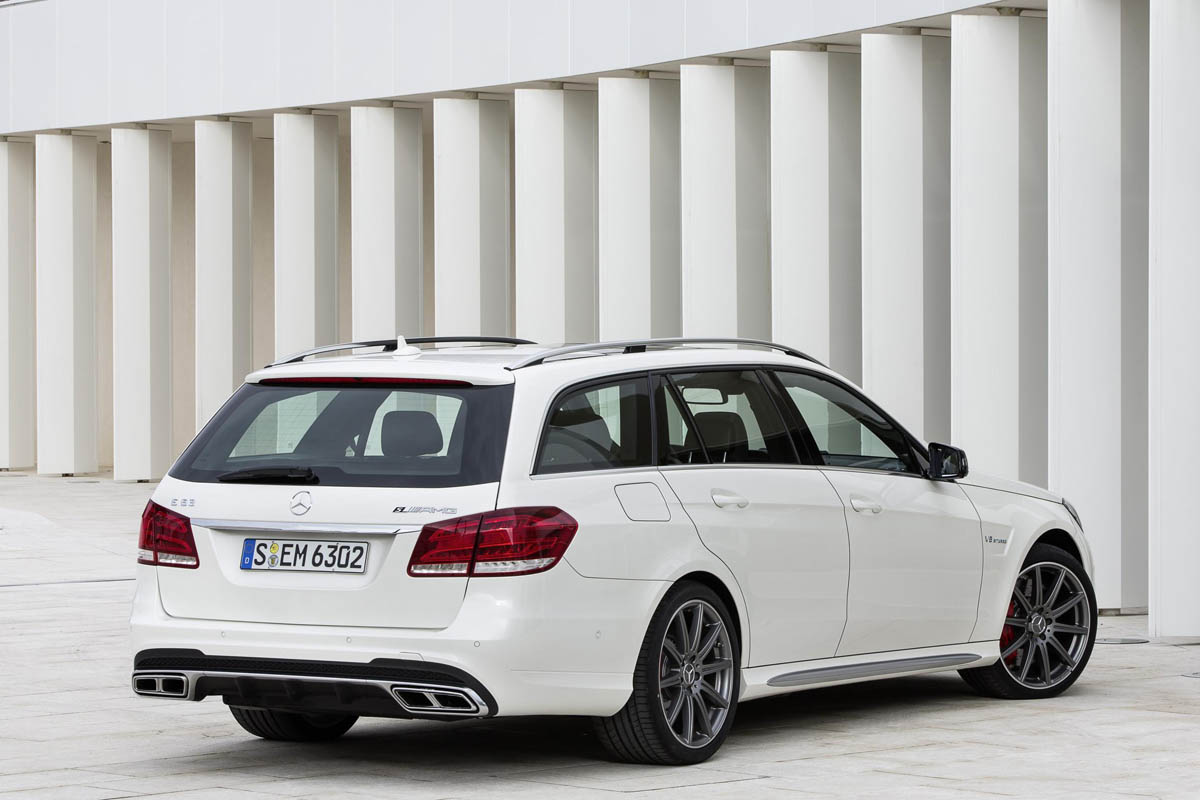 2013 Mercedes E63 AMG S Model estate white rear