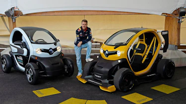 Champion Sebastian Vettel drives Renault Twizy F1