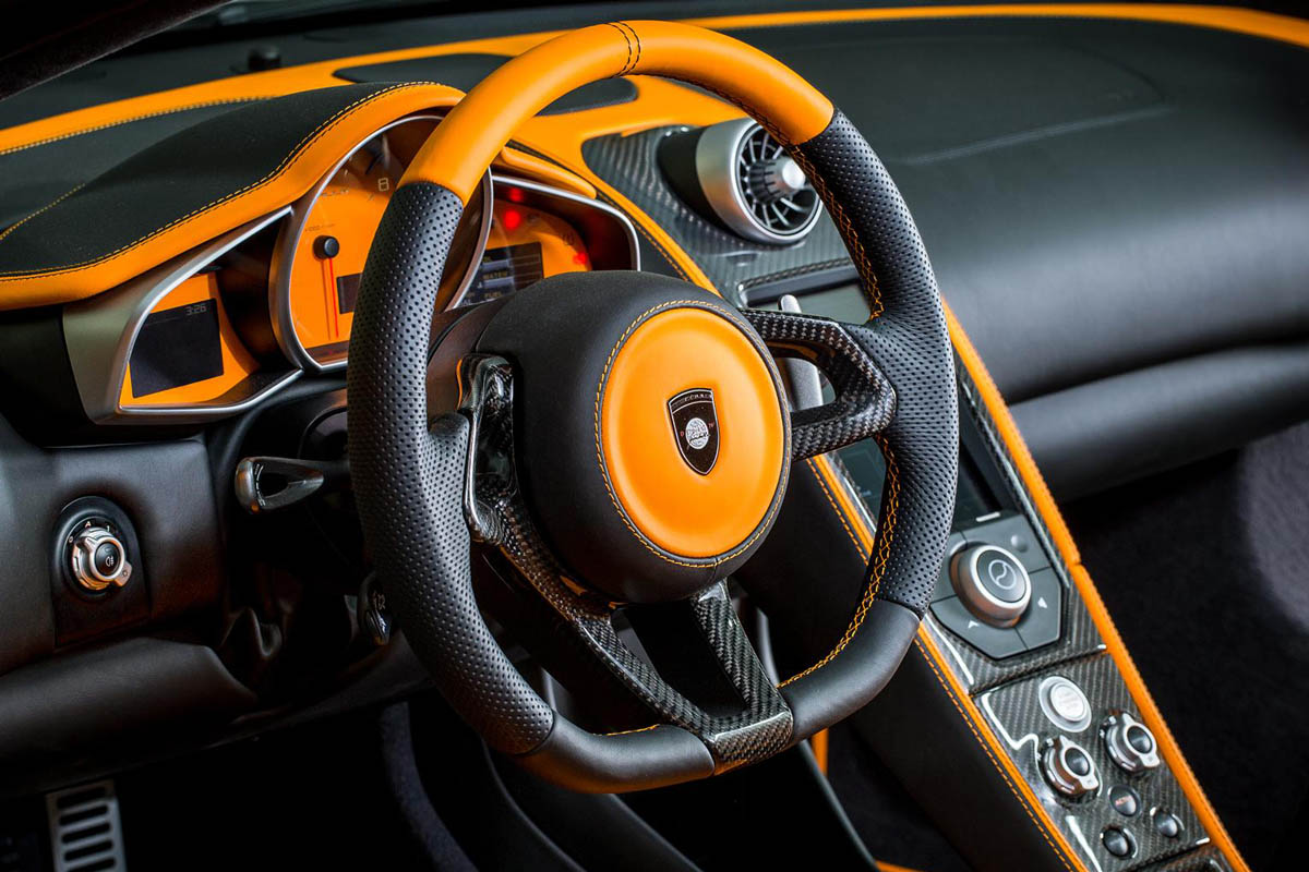 Gemballa GT Spider: tuned McLaren 12C steering wheel interior dashboard