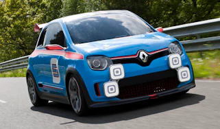 Renault TwinRun V6 hot hatch concept blue and red