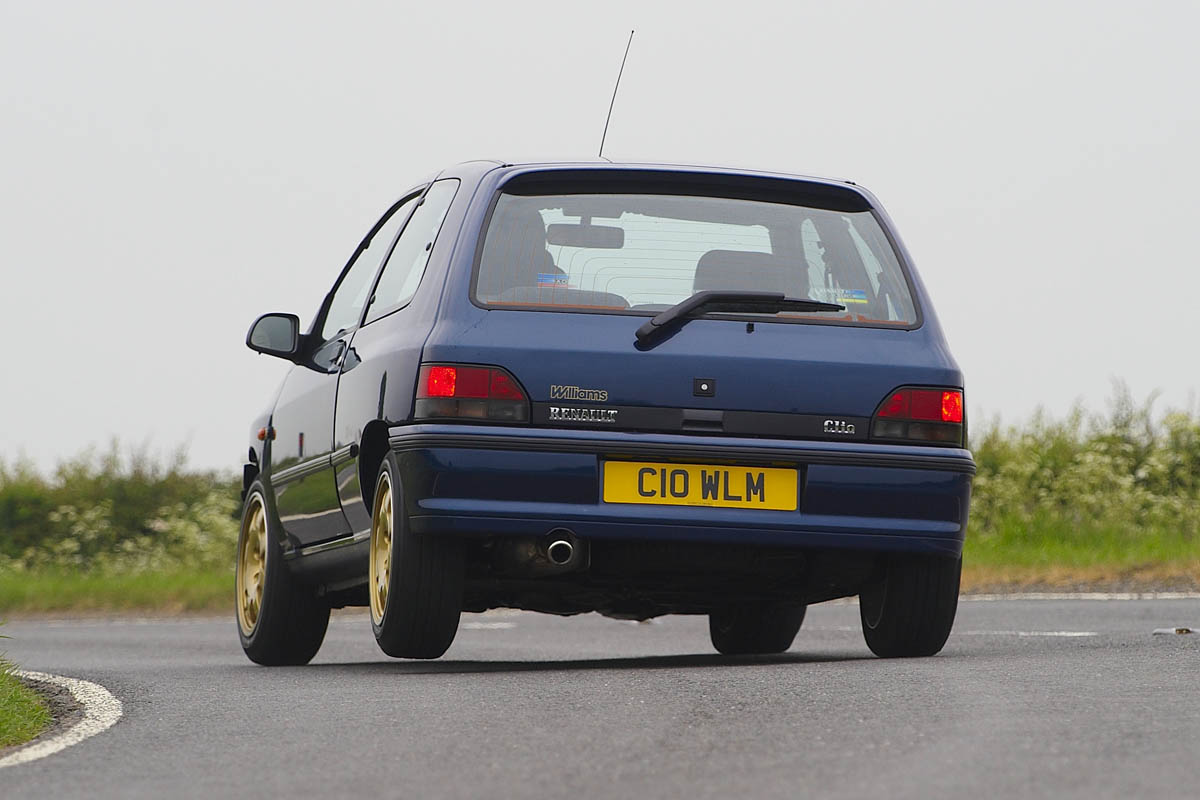 Renault Clio Williams cocking a wheel