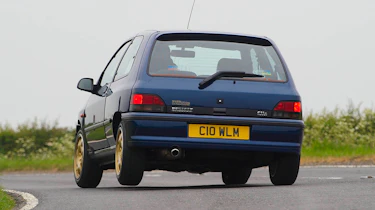 Renault Clio Williams cocking a wheel
